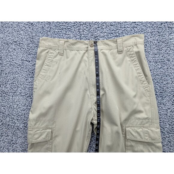 Y2K Levis Cargo Loose Straight Mens 36X35 Wide Leg Baggy Outdoor Hiking 90s Tan - Picture 10 of 13